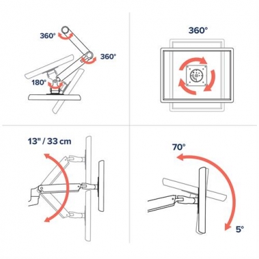 זרוע דו מפרקית למסך מתחברת לקיר דגם: LX Wall Monitor Arm  - ERGOTRON  